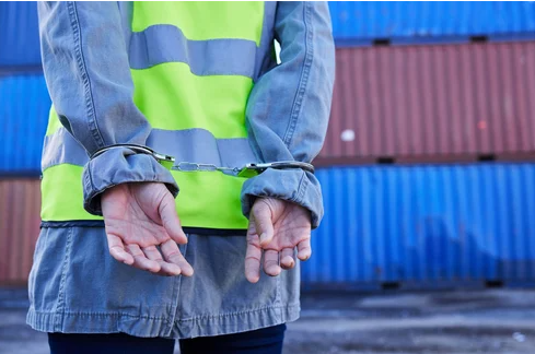 Person handcuffed for cargo theft